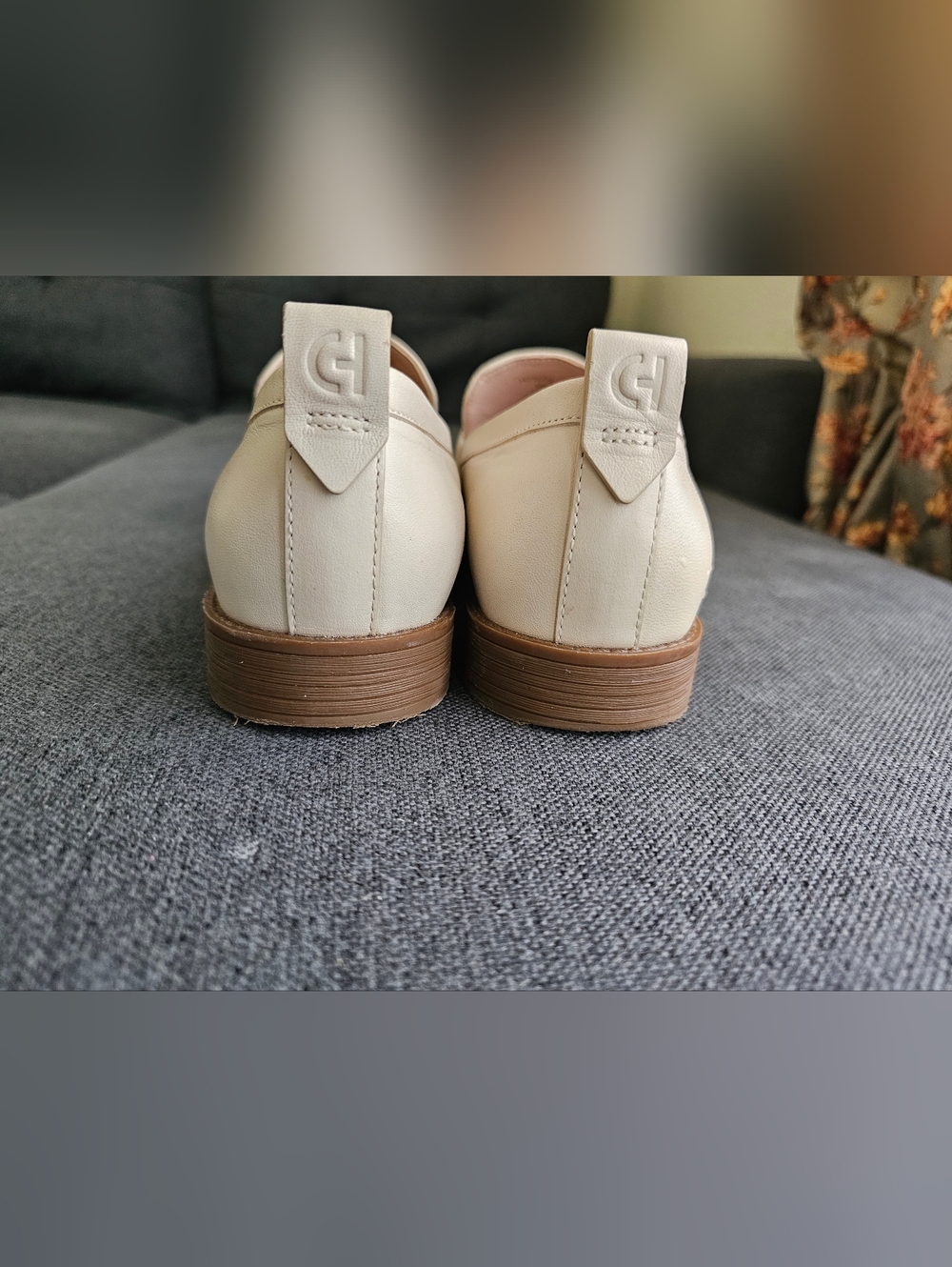 Cole Haan Cream Leather Penny Loafers - Picture 6 of 7